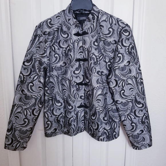 Dress Barn Jackets & Coats Dress Barn Brocade Mandarin Style